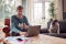 Man working from home with his dog